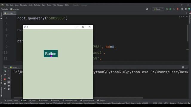 Python Tkinter Tutorial: How to Create Button Hover Effect with Animation смотреть онлайн
