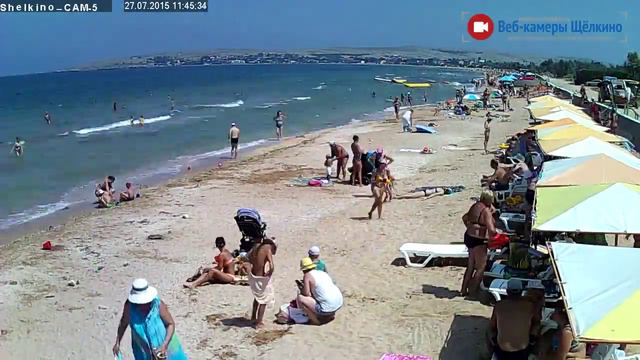 Пляж в Щёлкино, 27.07.2015 - time-lapse с камеры 5 смотреть онлайн