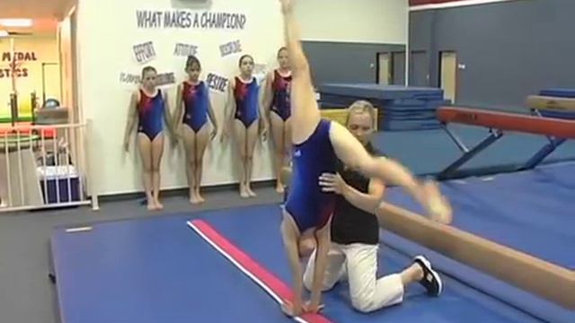 Gymnastics Drills - Back Walkover On The Balance Beam - Coach Amanda Borden