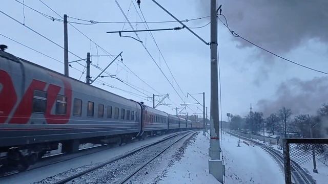 "ретро поезд" паровозы П36-0120 и П36-0147 с туристическим поездом (Кострома-Москва) смотреть онлайн