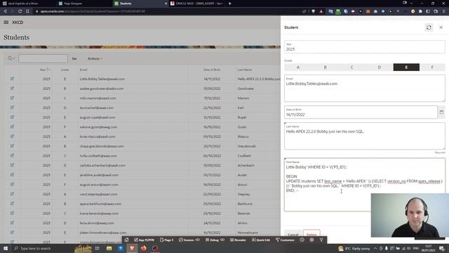 SQL injection vulnerabilities in Oracle APEX смотреть онлайн