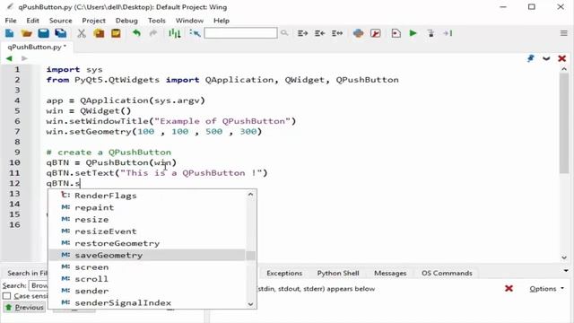8 - Le Widget QPushButton PyQt5 Python смотреть онлайн