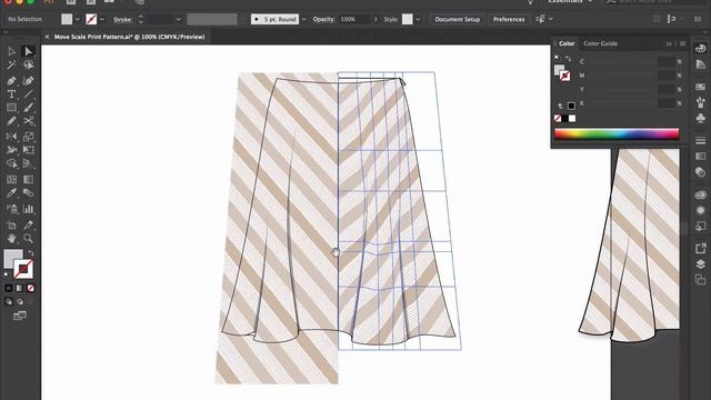 How to Warp a Pattern in a Flat Sketch in Illustrator for Fashion Design смотреть онлайн