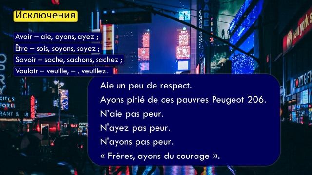 Императив (повелительное наклонение) во французском языке смотреть онлайн