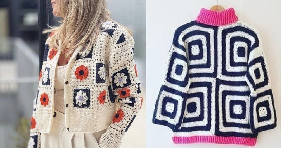 Модели из «бабушкиного квадрата» крючком - Crochet granny square patterns смотреть онлайн