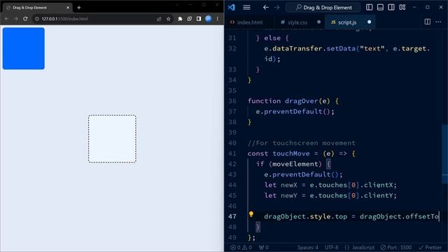 Simple Drag and Drop Element With Javascript смотреть онлайн