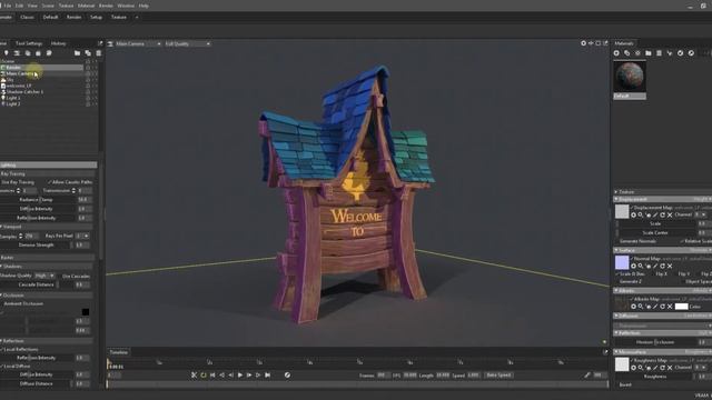 Stylized welcome sign 3d modeling tutorial 5nd part (Marmoset Toolbag - Game Asset Render) смотреть онлайн