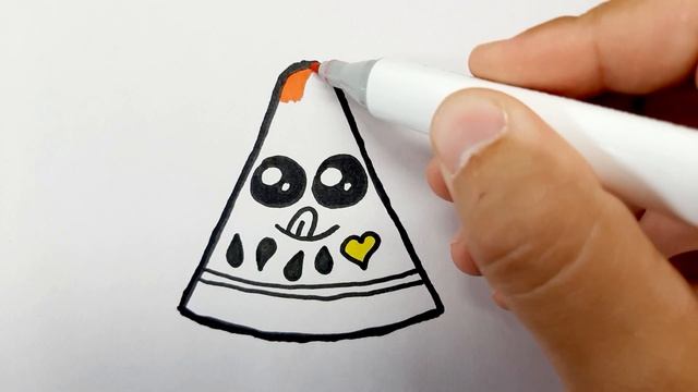 Как нарисовать АРБУЗ / How to draw a WATERMELON смотреть онлайн
