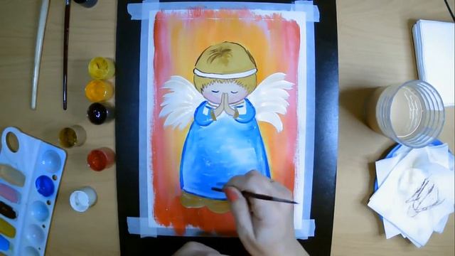 Ангелочек / артмандарин /правополушарное рисование / рисование для детей и взрослых смотреть онлайн