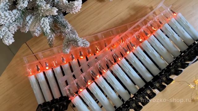 ОПЛАВЛЕННЫЕ СВЕЧИ белые с эффектом натурального пламени, 30 прозрачных ламп, 11,6+1,5 м 490787 смотреть онлайн