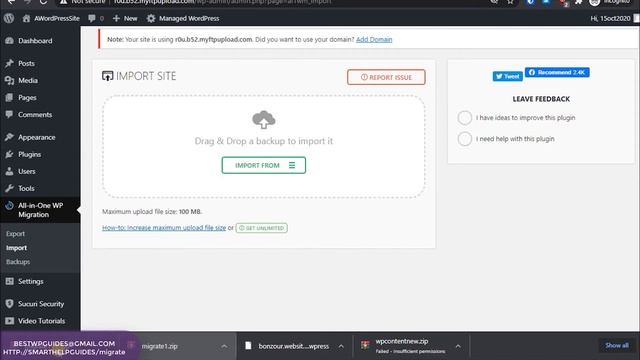 How to Migrate Wordpress Website to New Hosting and Domain (bypass all in one migration limit) смотреть онлайн