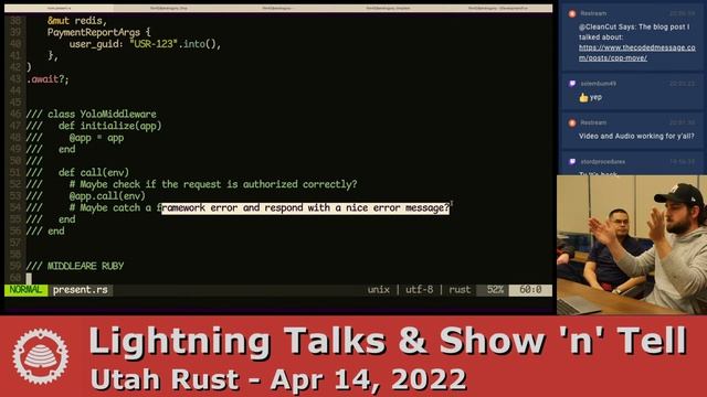 Lightning Talks & Chill - Utah Rust Apr 14th, 2022 смотреть онлайн
