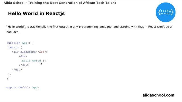 Hello World in React JS смотреть онлайн