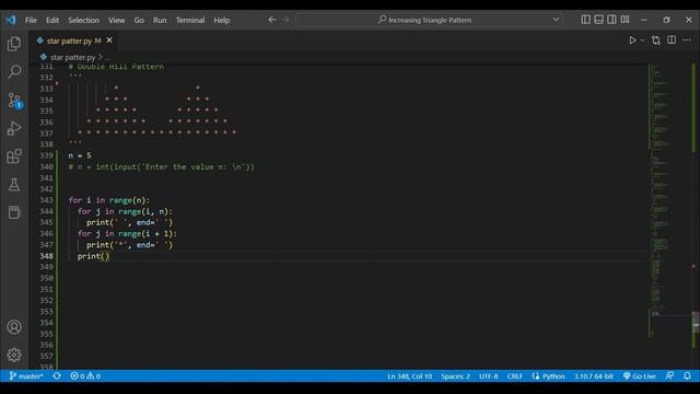 Double Hill Pattern of STARS with Python | Create a Python project #youtube #youtuber #trending смотреть онлайн