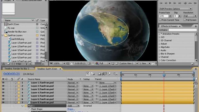 After effects урок 33.Отдаление от земли (Andrew Kramer) смотреть онлайн