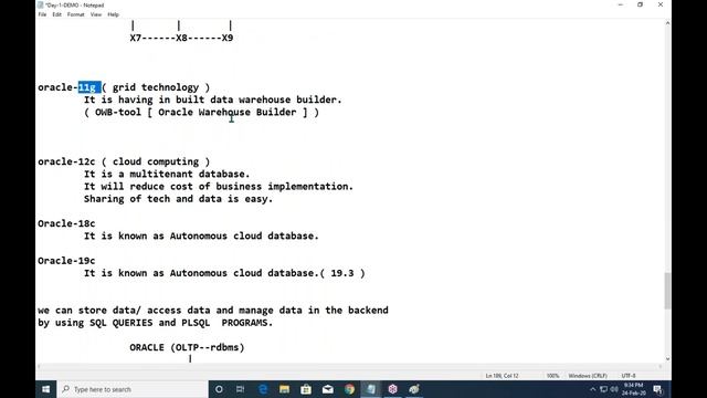 ORACLE 19c tutorial || Demo - 4 || by Mr. Dinesh On 24-02-2020 @9PM смотреть онлайн