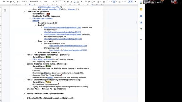 Kubernetes Release Team Meeting for 20221130 (1.26) смотреть онлайн
