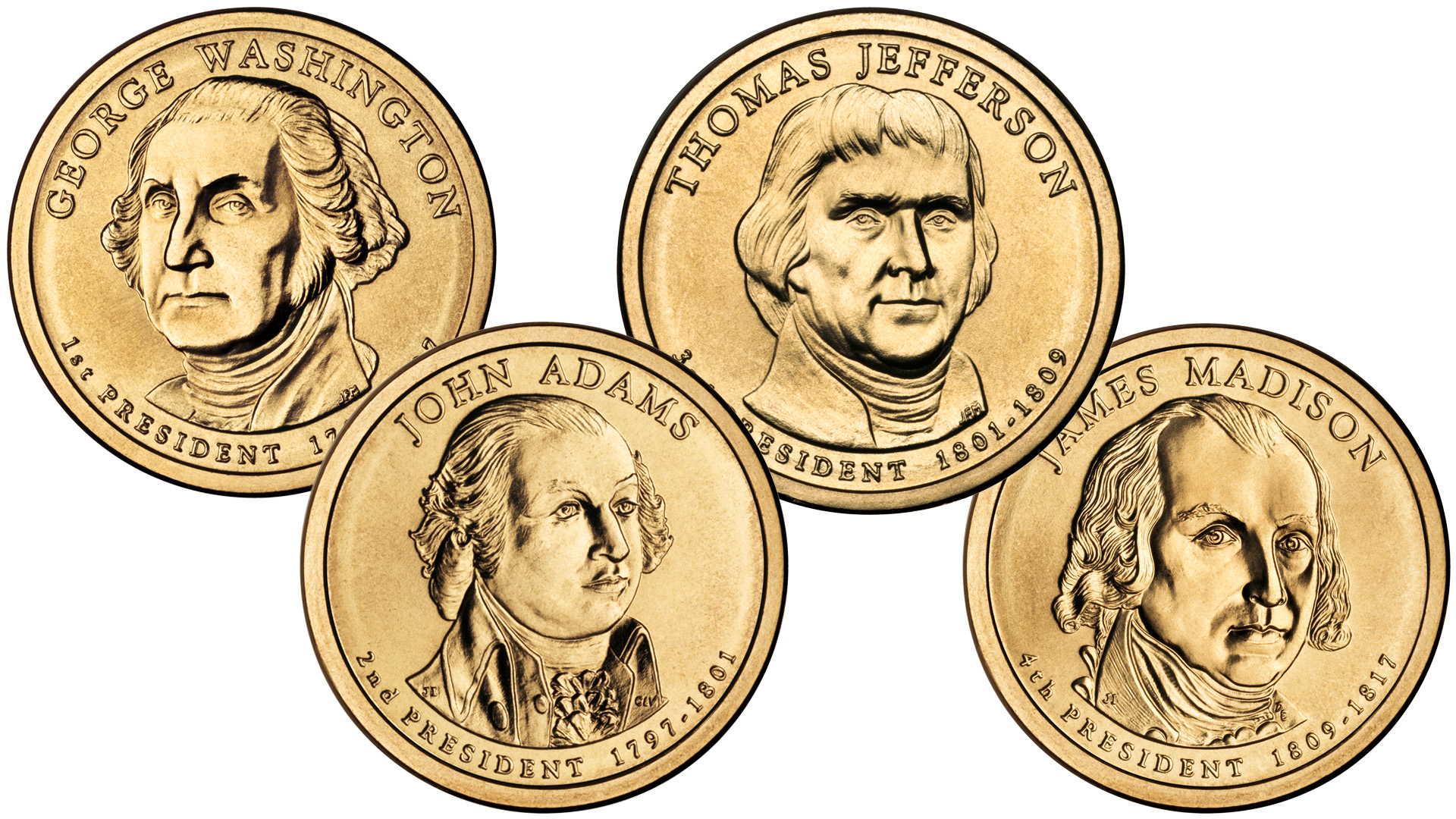 Монеты 1 доллар США из серии Президенты выпуска 2007 года. смотреть онлайн