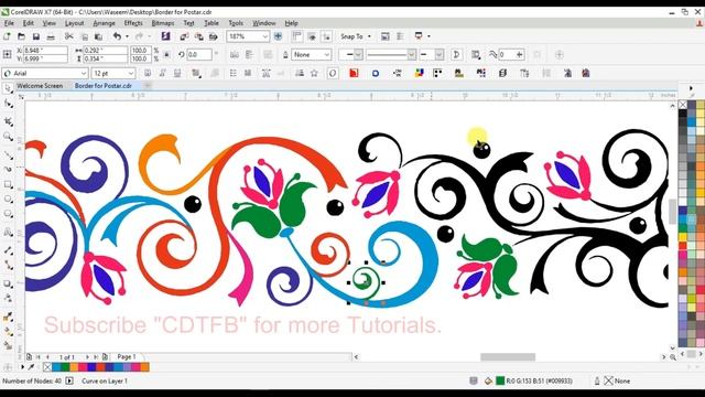 Border Design for Postar in corel draw x7 | with cdtfb | corel draw in hindi, urdu смотреть онлайн