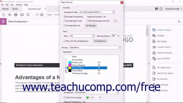 Acrobat Pro DC Tutorial Previewing Color Separations - Adobe Acrobat Pro DC Training Tutorial Cours