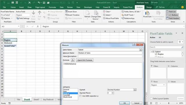 Excel - Median in Pivot Table - Podcast 2197 смотреть онлайн
