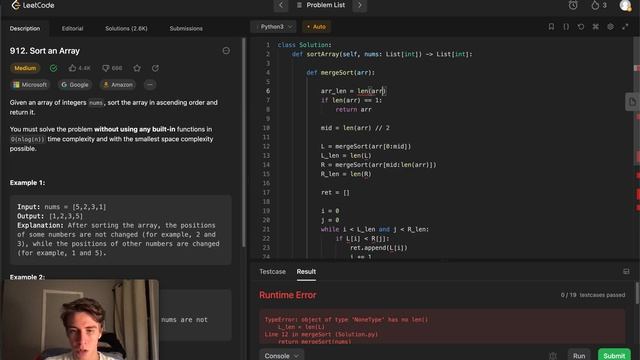 Leetcode 912. Sort an Array смотреть онлайн