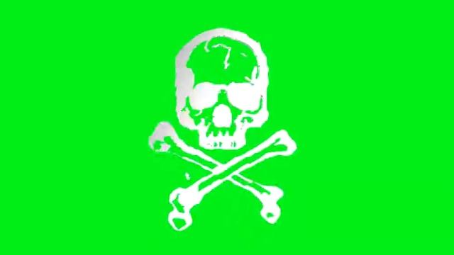 Chromakey. Greenscreen skull and bones. Хромакей. Знак череп и кости. смотреть онлайн