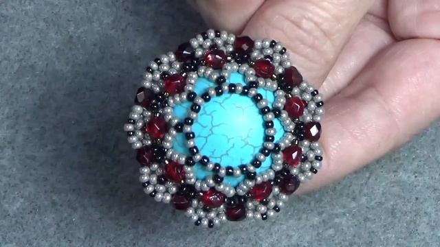Beaded embroidery brooch free gift, Бесплатный подарок! Брошь из бисера и кабошона, вышивка смотреть онлайн