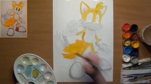 Как нарисовать Тейлз. Майлз Тейлз Прауэр. Герой из Соника. Двухвостый лис- Тейлз. Гуашь