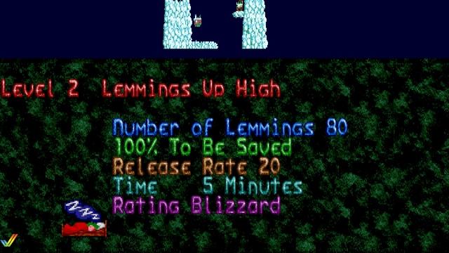 Holiday Lemmings 1993 - Amiga full playthrough смотреть онлайн