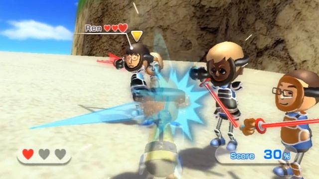 wii sports resort raging and funny moments - trying to beat reverse swordplay showdown смотреть онлайн