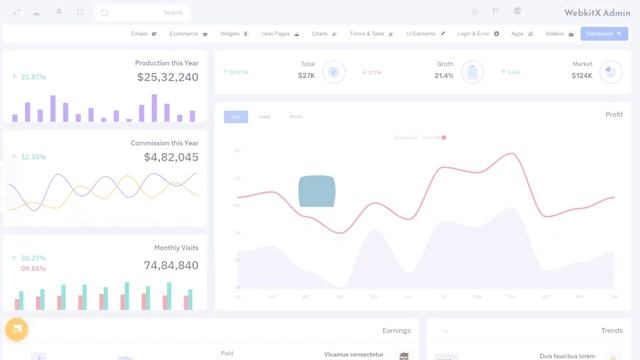 Unique Light Dashboard Design Of WebkitX Bootstrap Templates смотреть онлайн