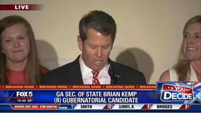 Brian Kemp addresses supporters смотреть онлайн