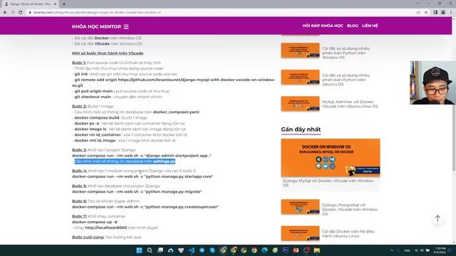 Hướng Dẫn Cài Đặt và Sử Dụng Django, MySql với Docker, VScode trên Window OS смотреть онлайн