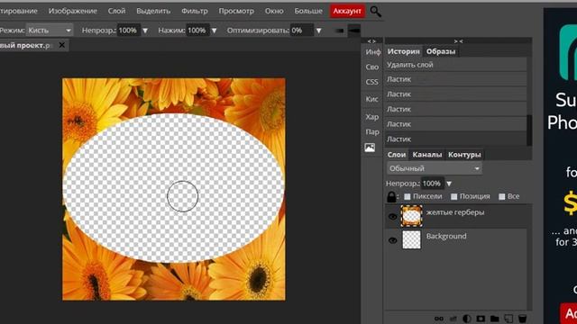 Как работать с контурными масками в Photopea смотреть онлайн