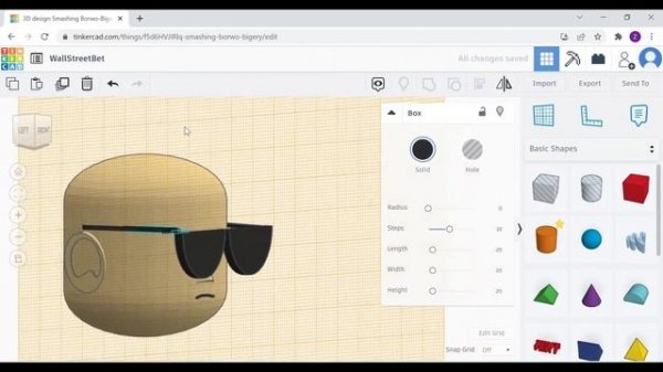 TinkerCAD - Tutorial for Beginners - How to 3D Design a WallStreetBets WSB Icon from Reddit