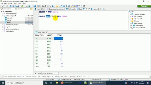 Find minimum and maximum values in a column | MySql Tutorial смотреть онлайн