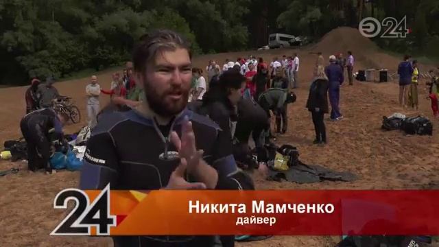 Казанские дайверы очистили озеро Глубокое от мусора смотреть онлайн