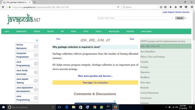 Why garbage collection is required in Java?
| javapedia.net смотреть онлайн