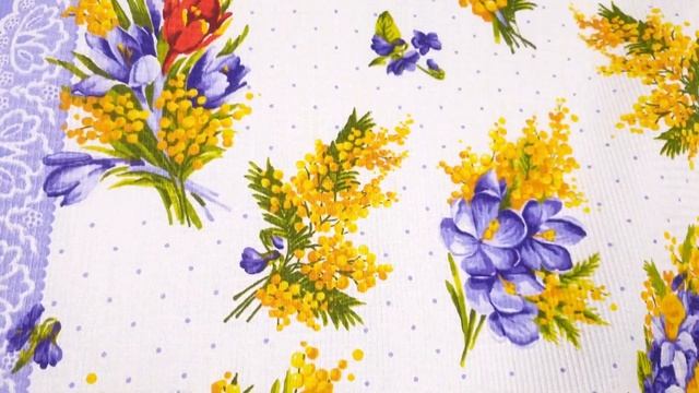 Ткань Полотно вафельное 50 см. "Мимоза" рис 5615 вид 1 смотреть онлайн