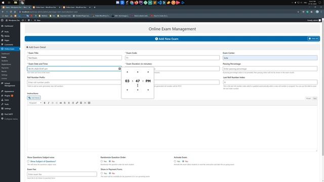 Online Exam Management Global Settings & Shortcodes смотреть онлайн