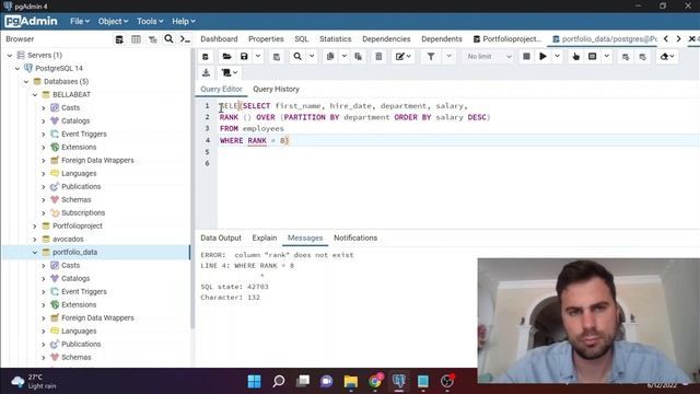 PostgreSQL - Window Functions, RANK, NTILE, OVER смотреть онлайн