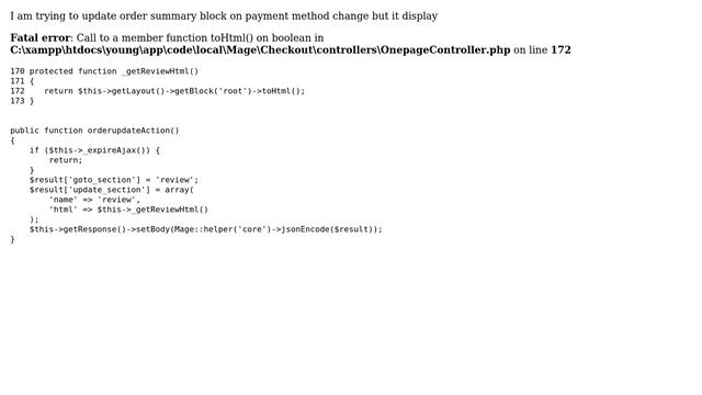 Magento: Fatal error on OnepageController.php смотреть онлайн