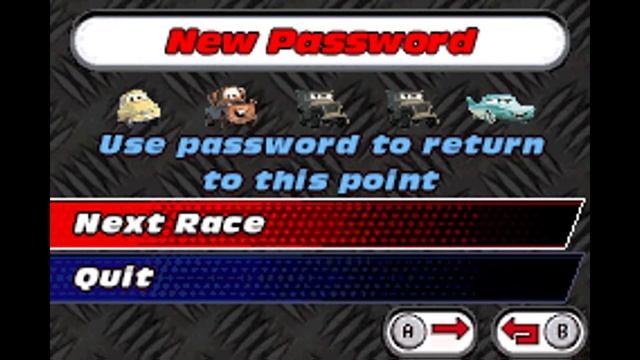 [GBA] Cars Mater-National Championship (2007) Longplay