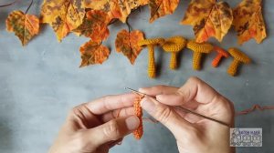 Как связать гриб. Вязаный грибочек лисичка, вязание крючком. Для броши или осеннего декора