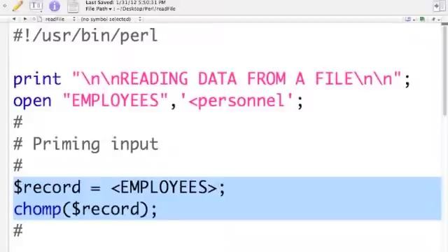 Perl: reading data files смотреть онлайн