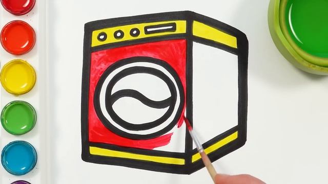 Washing Machine Drawing, Painting and Coloring for Kids, Toddlers | Let's Draw Together смотреть онлайн