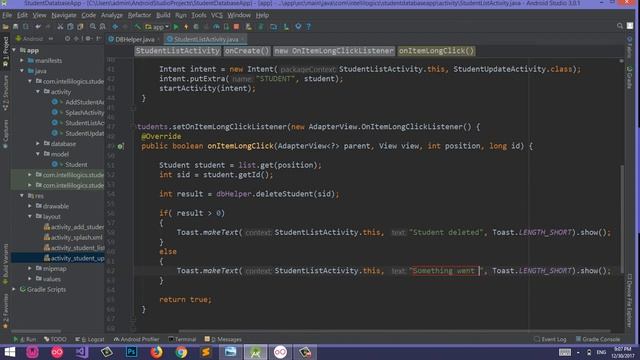 52. Android Sqlite Database Tutorial 11 - Delete record from sqlite table - Urdu/Hindi смотреть онлайн