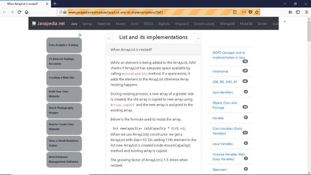 When ArrayList is resized?
| javapedia.net смотреть онлайн