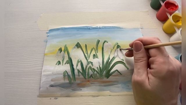 Подснежники рисунок. Рисуем подснежники просто. Уроки рисования для детей и взрослых. смотреть онлайн